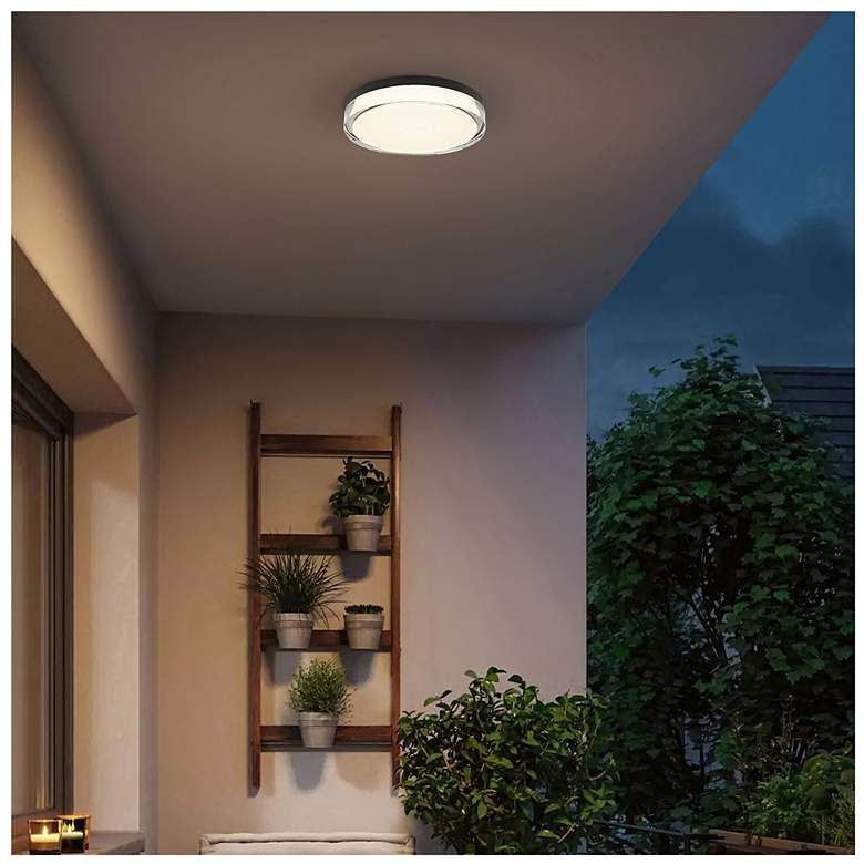 Image 7 Alteck Sunspot 12" Sand Black LED Flush Mount more views