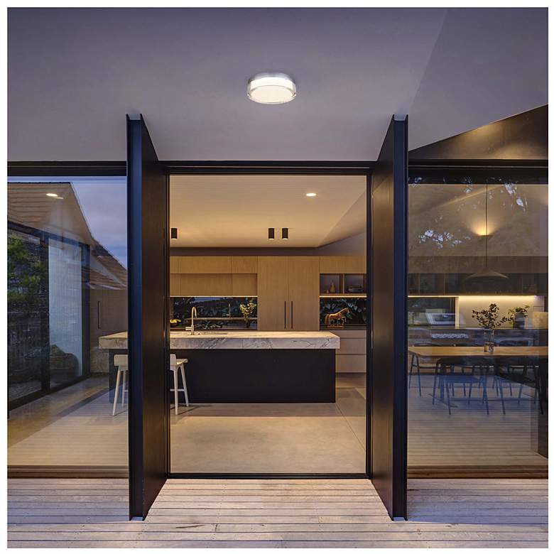 Image 6 Alteck Sunspot 9" Brushed Stainless Steel LED Flush Mount more views