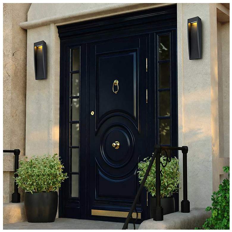 Image 6 Alteck Taper 16" High Sand Black LED Wall Sconce more views