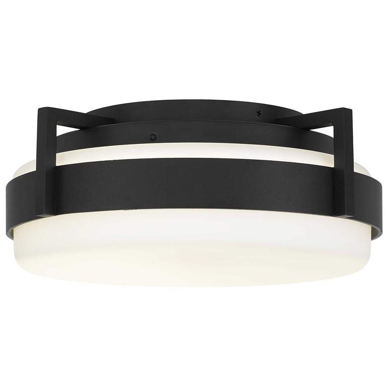 Image 1 Alteck Ted 12" Sand Black LED Flush Mount