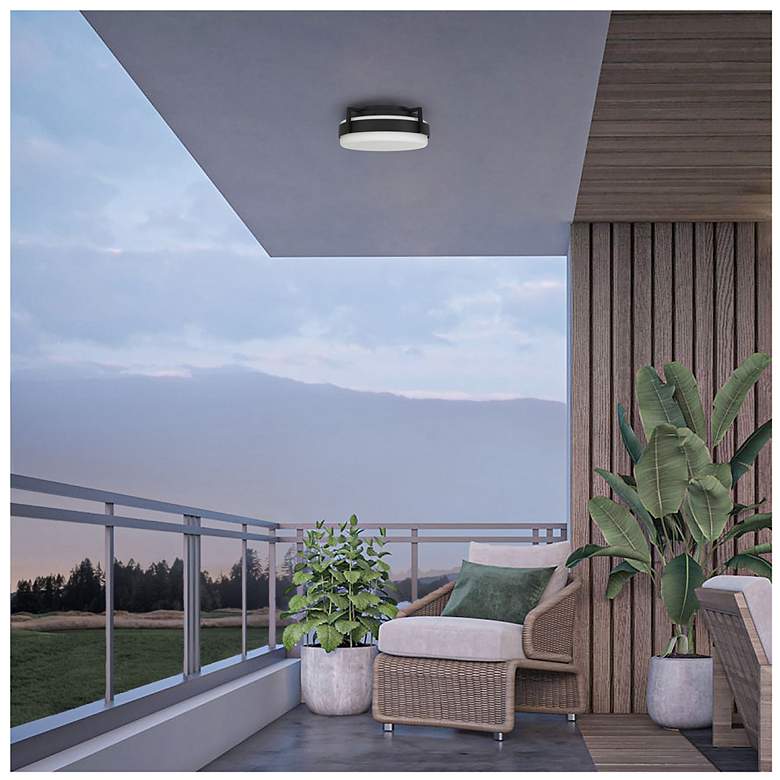 Image 6 Alteck Ted 12" Sand Black LED Flush Mount more views