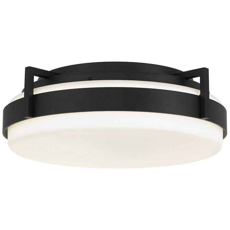 Image 1 Alteck Ted 15" Sand Black LED Flush Mount