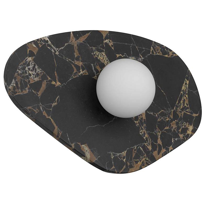 Image 2 Alteck Tenere 12" Wide Black/Gold Marble LED Wall Sconce more views