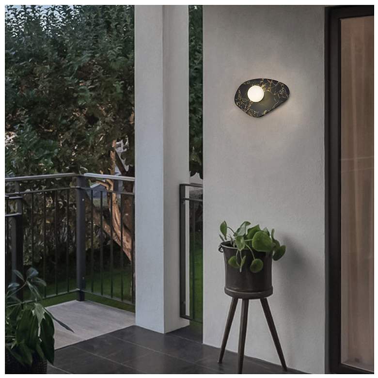 Image 6 Alteck Tenere 12" Wide Black/Gold Marble LED Wall Sconce more views