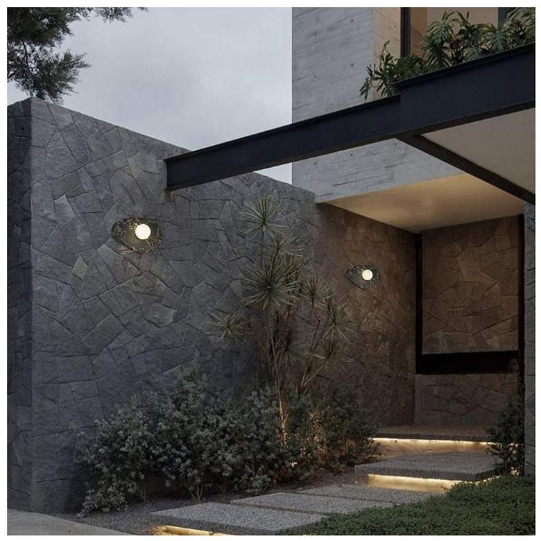 Image 7 Alteck Tenere 12" Wide Black/Gold Marble LED Wall Sconce more views