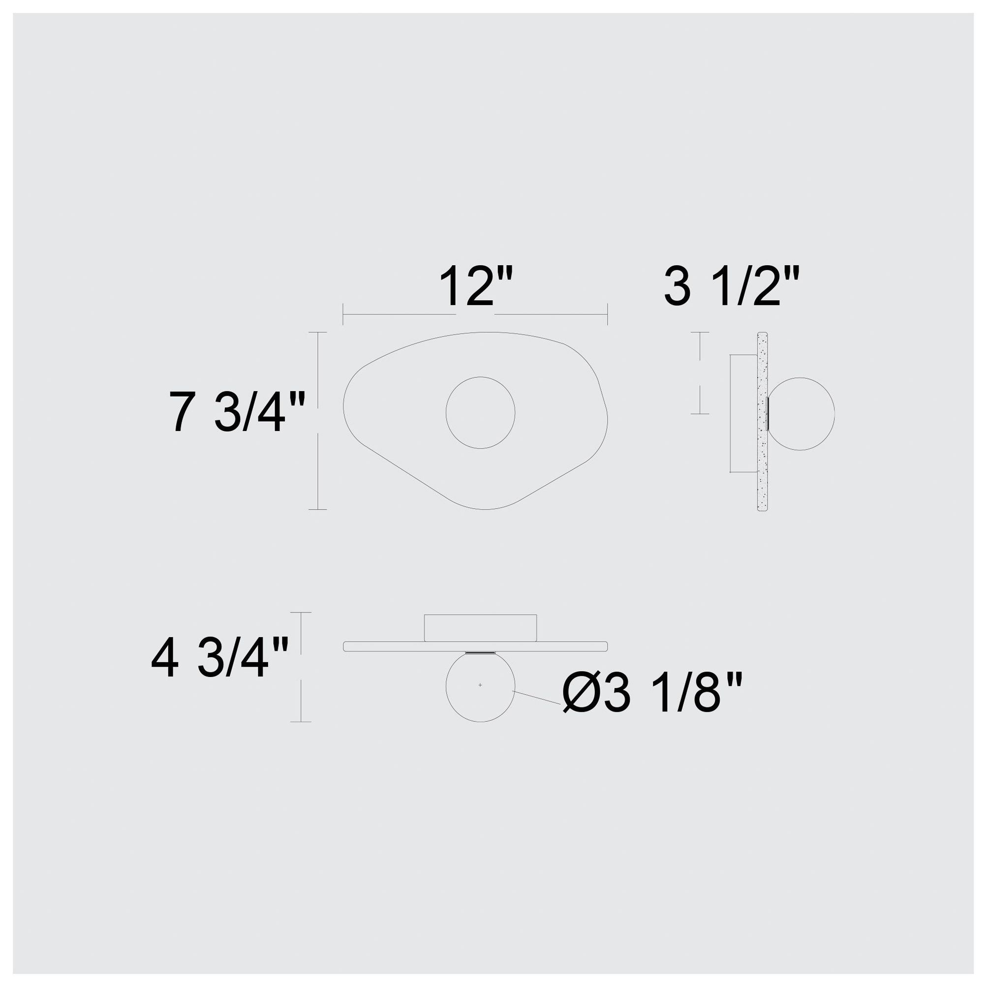 Alteck Tenere 12" Wide Black/Gold Marble LED Wall Sconce