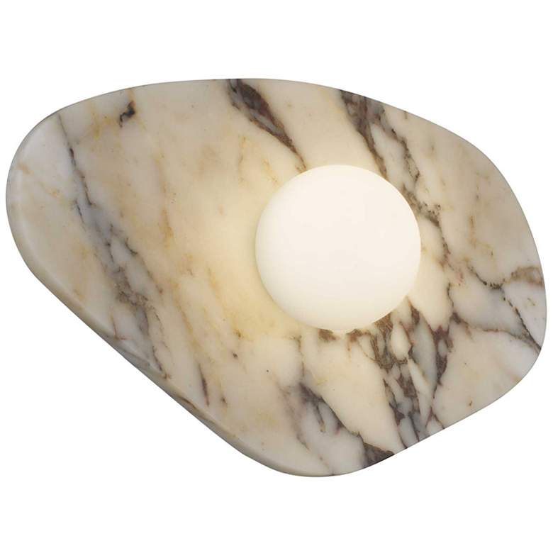 Image 1 Alteck Tenere 12" Wide White/Black Marble LED Wall Sconce