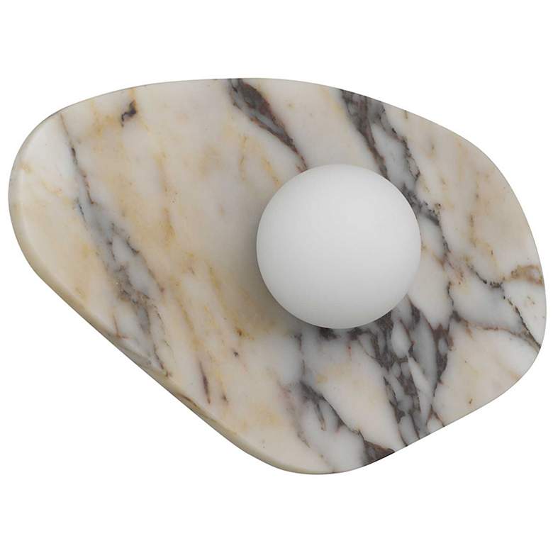 Image 2 Alteck Tenere 12" Wide White/Black Marble LED Wall Sconce more views