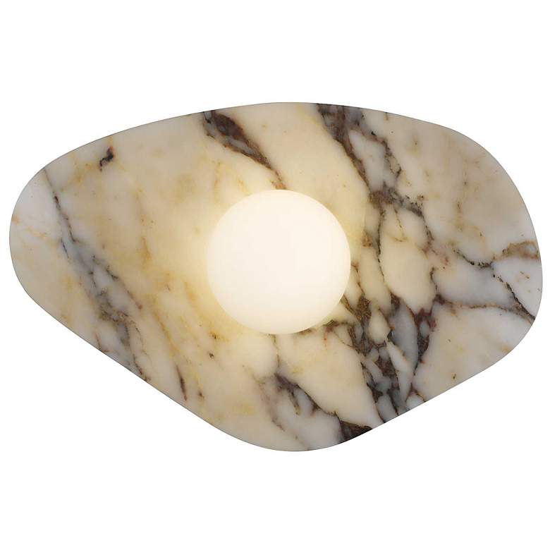 Image 3 Alteck Tenere 12" Wide White/Black Marble LED Wall Sconce more views
