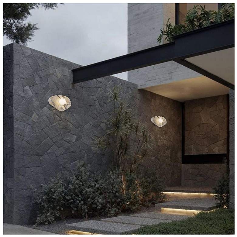 Image 7 Alteck Tenere 12" Wide White/Black Marble LED Wall Sconce more views