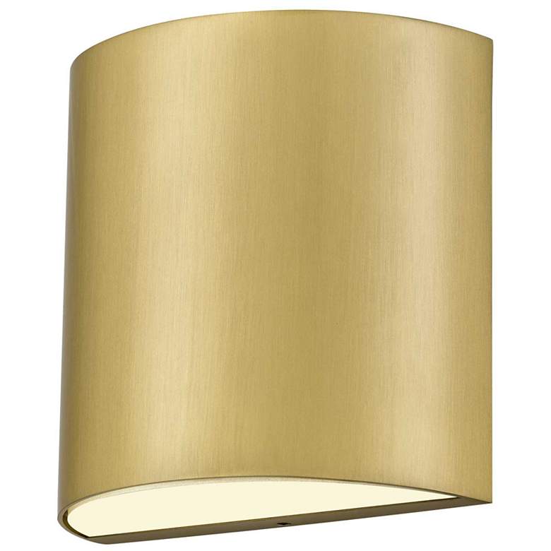 Image 1 Alteck Veil 4 1/2" Wide Brushed Brass LED Wall Sconce