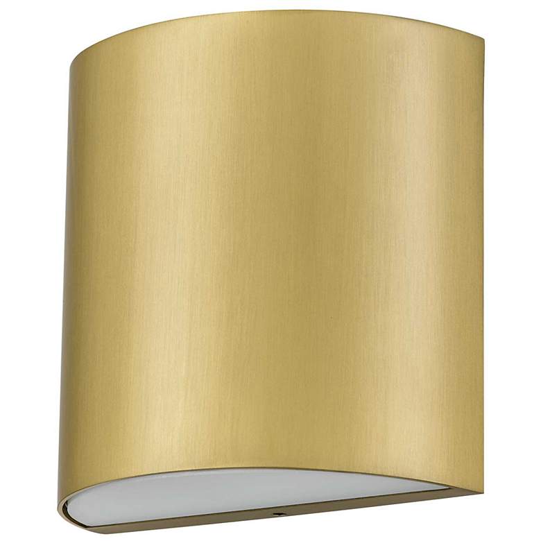 Image 2 Alteck Veil 4 1/2" Wide Brushed Brass LED Wall Sconce more views