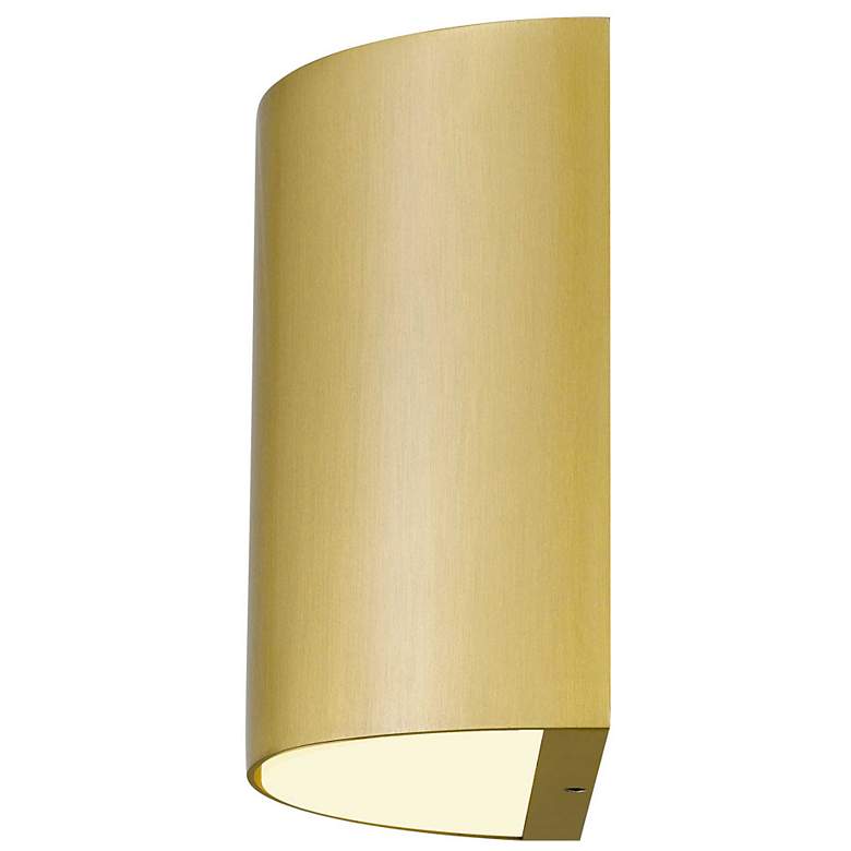 Image 4 Alteck Veil 4 1/2" Wide Brushed Brass LED Wall Sconce more views
