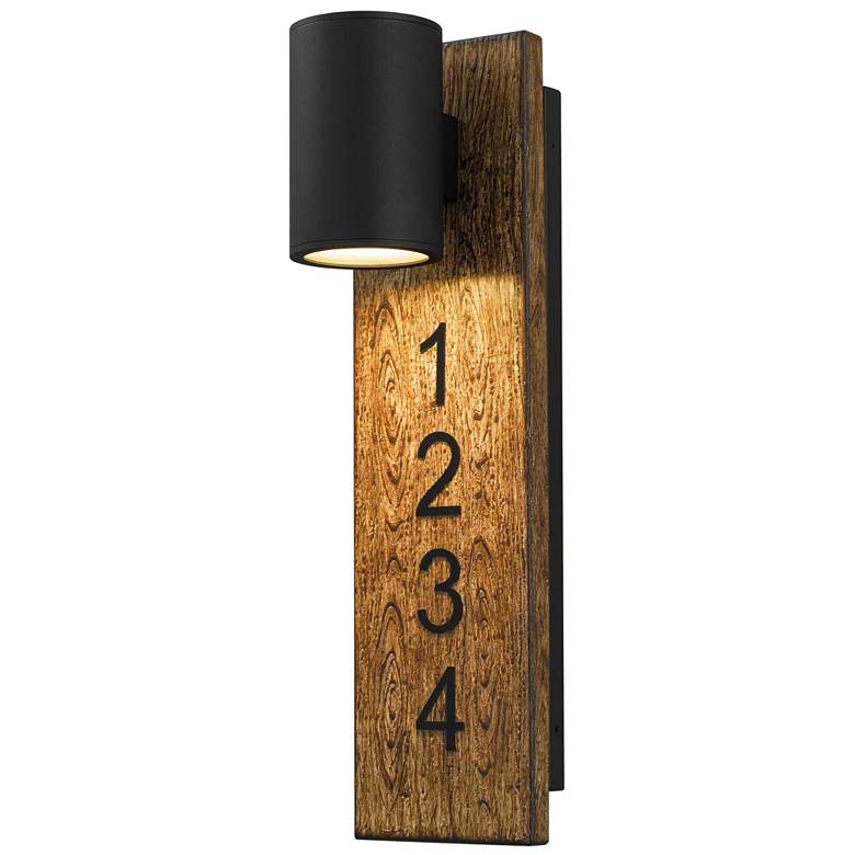 Image 1 Alteck Woodone 19" High Sand Black LED Wall Sconce