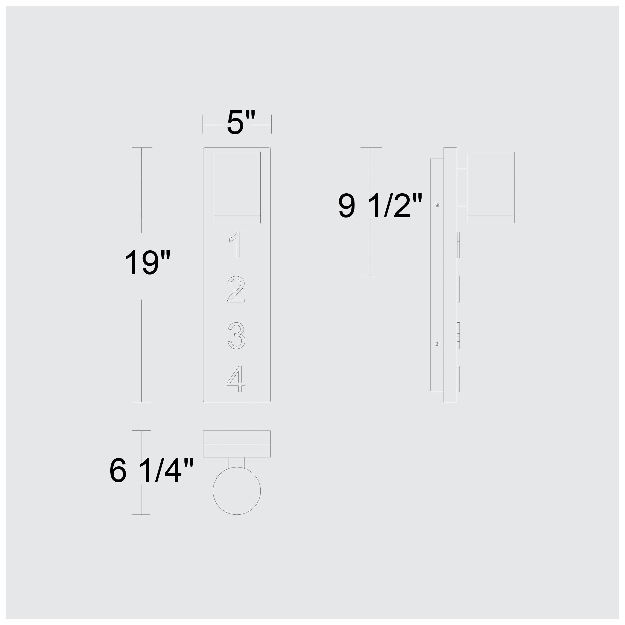 Alteck Woodone 19" High Sand Black LED Wall Sconce