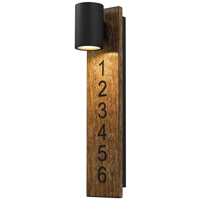 Image 1 Alteck Woodone 26" High Sand Black LED Wall Sconce