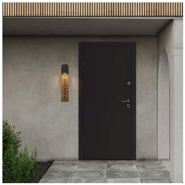 Image 6 Alteck Woodone 26" High Sand Black LED Wall Sconce more views