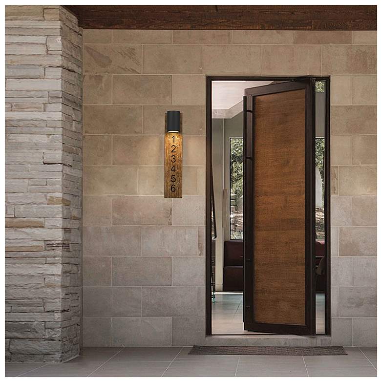 Image 7 Alteck Woodone 26" High Sand Black LED Wall Sconce more views