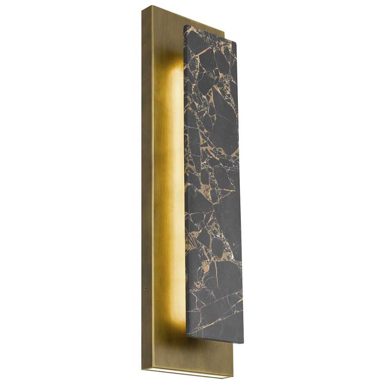 Image 1 Alteck Zoey 24" High Painted Antique Brass LED Wall Sconce