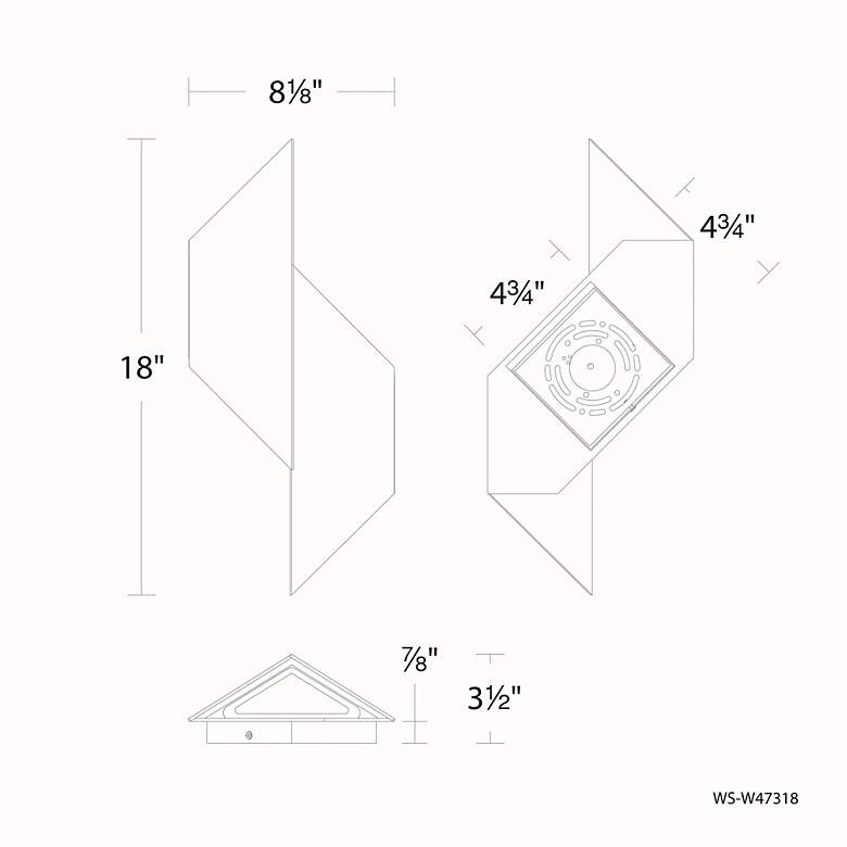 Image 3 Alternate 18"H x 8"W 2-Light Outdoor Wall Light in Black more views