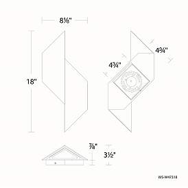 Image5 of Alternate 18"H x 8"W 2-Light Outdoor Wall Light in Black more views