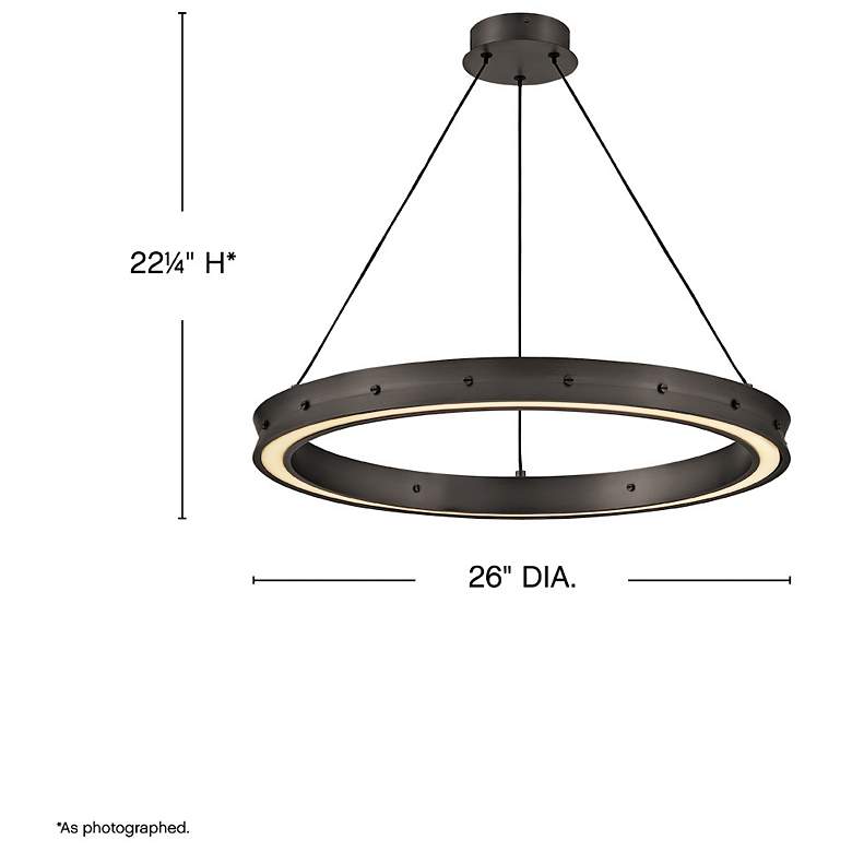 Image 3 Althea 26" Wide Satin Black LED Pendant Light more views