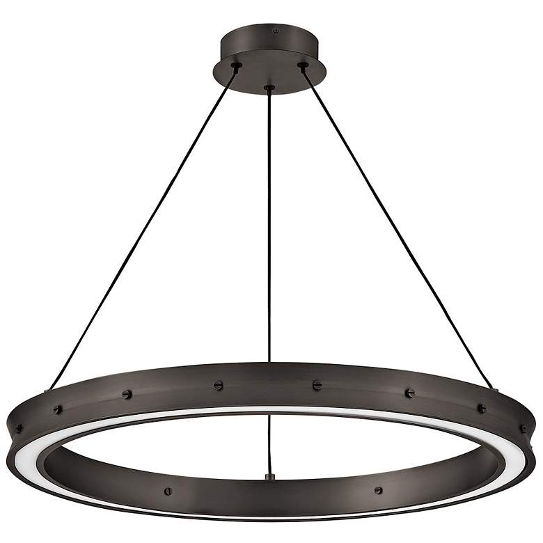 Image 4 Althea 26" Wide Satin Black LED Pendant Light more views