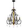 Thumbnail2 of Althea 26"W Matte Black and Gold 5-Light Chandelier