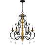 Thumbnail4 of Althea 26"W Matte Black and Gold 5-Light Chandelier more views