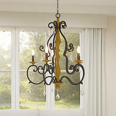 Althea 26"W Matte Black and Gold 5-Light Chandelier