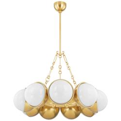 Althea 34 1/4"W Vintage Polished Brass 9-Light Chandelier