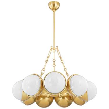 Althea 34 1/4"W Vintage Polished Brass 9-Light Chandelier