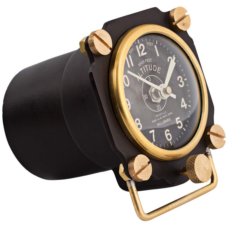 Image 1 Altimeter 5" High Black World War II Aircraft Table Clock