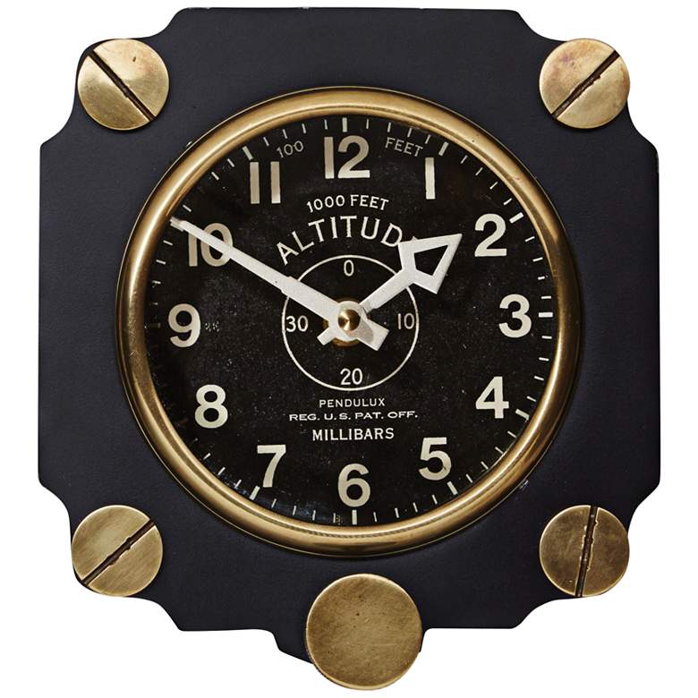 Image 1 Altimeter 7 1/2 inchH Black World War II Aircraft Wall Clock