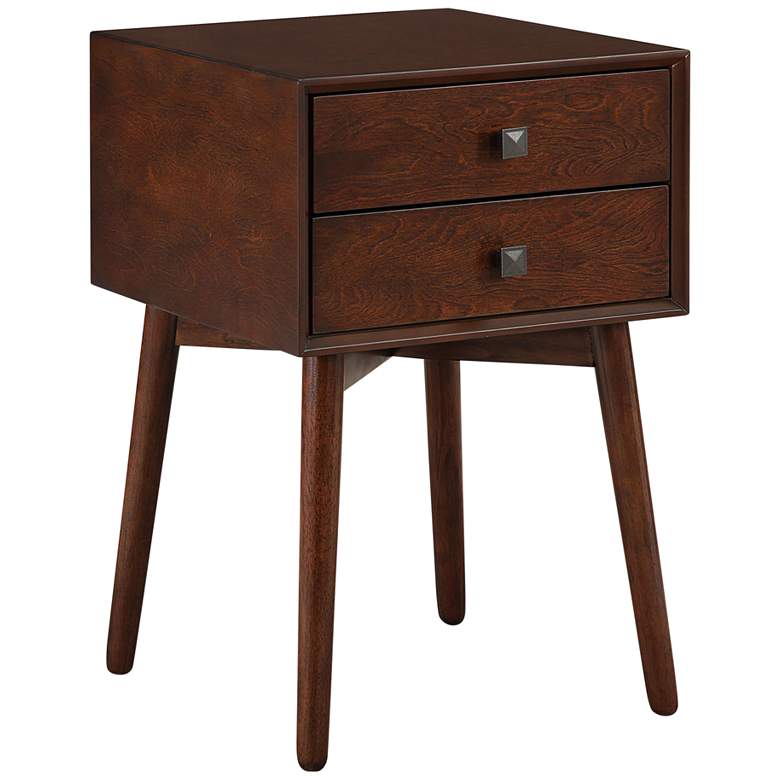 Image 2 Alto 15 3/4" Wide Espresso Wood 2-Drawer Side Table