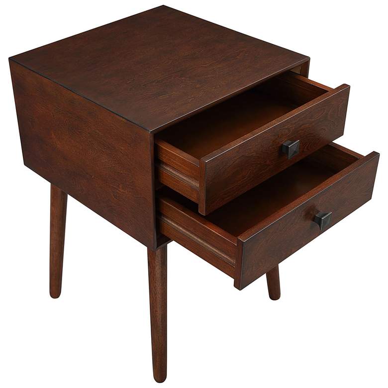 Image 5 Alto 15 3/4" Wide Espresso Wood 2-Drawer Side Table more views