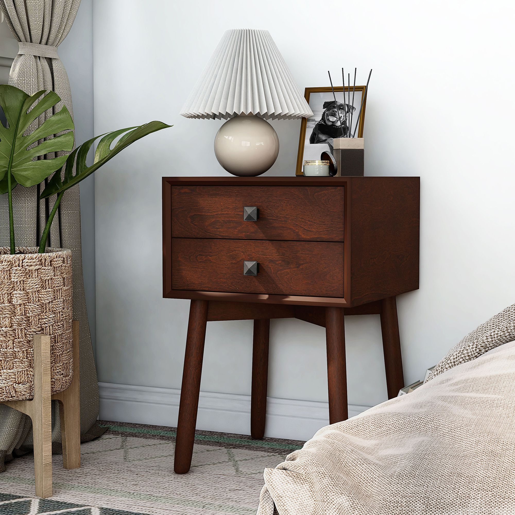 Alto 15 3/4" Wide Espresso Wood 2-Drawer Side Table