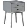 2_Alto 15 3/4" Wide Gray Wood 2-Drawer Side Table