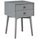 Alto 15 3/4" Wide Gray Wood 2-Drawer Side Table