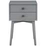 4_Alto 15 3/4" Wide Gray Wood 2-Drawer Side Table more views