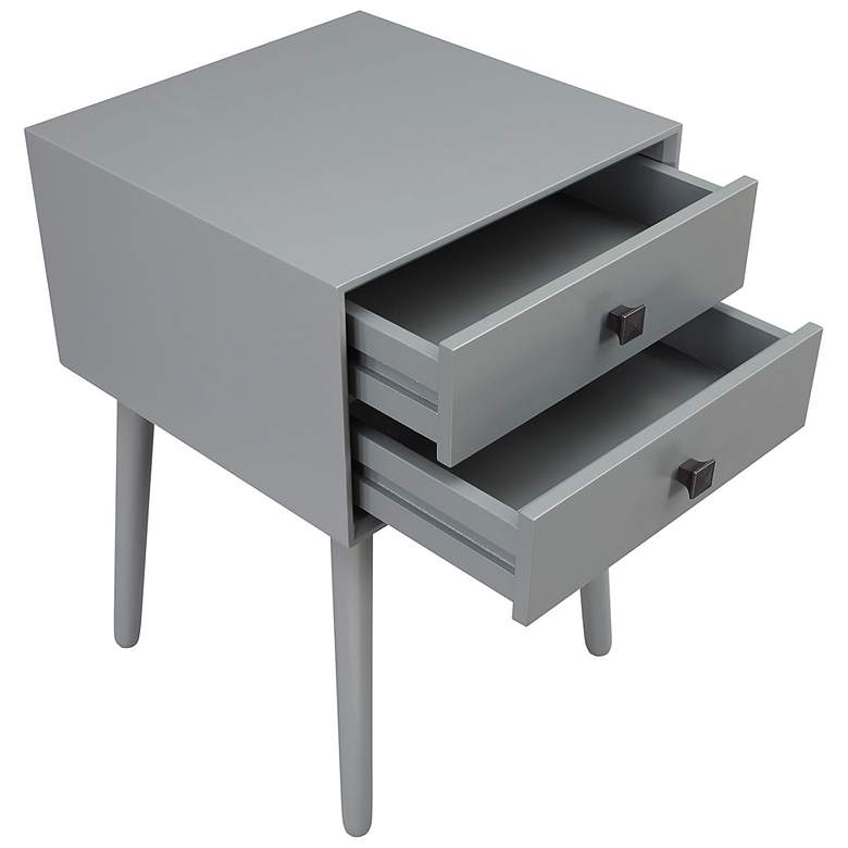 Image 5 Alto 15 3/4 inch Wide Gray Wood 2-Drawer Side Table more views