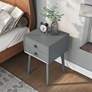 Alto 15 3/4" Wide Gray Wood 2-Drawer Side Table