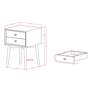 Alto 15 3/4" Wide Gray Wood 2-Drawer Side Table