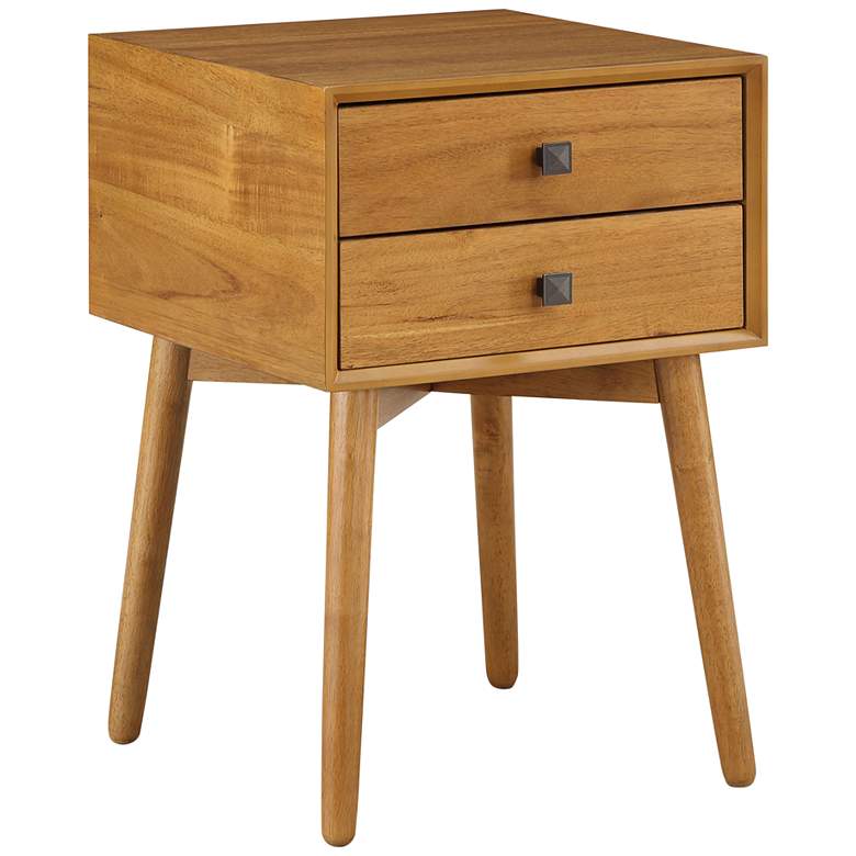 Image 2 Alto 15 3/4" Wide Light Oak Wood 2-Drawer Side Table