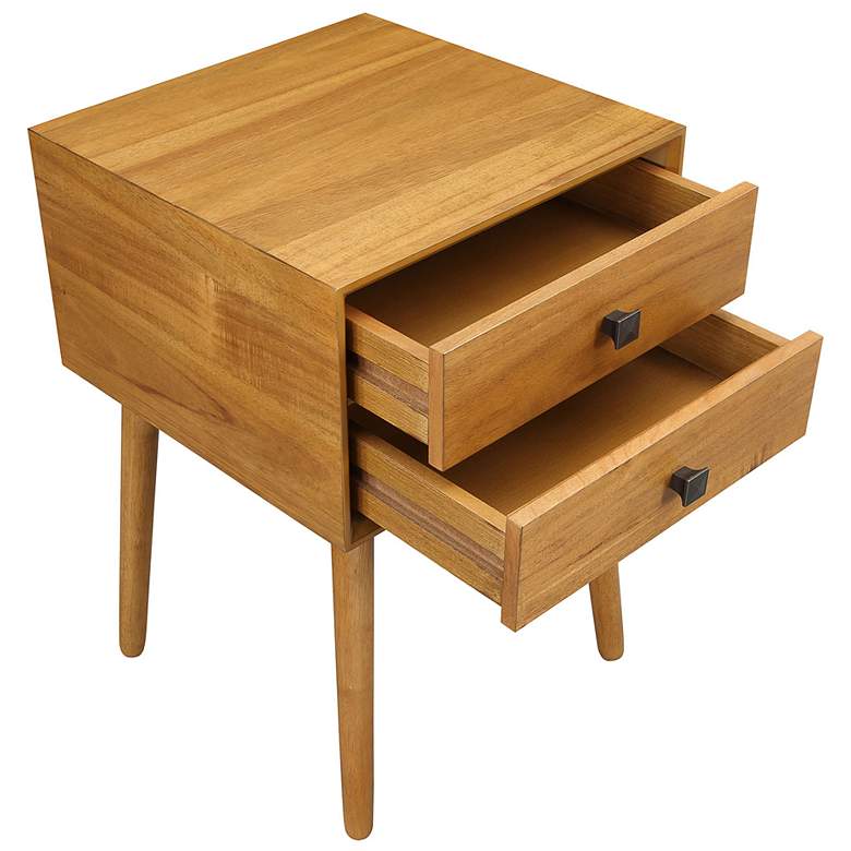 Image 4 Alto 15 3/4" Wide Light Oak Wood 2-Drawer Side Table more views