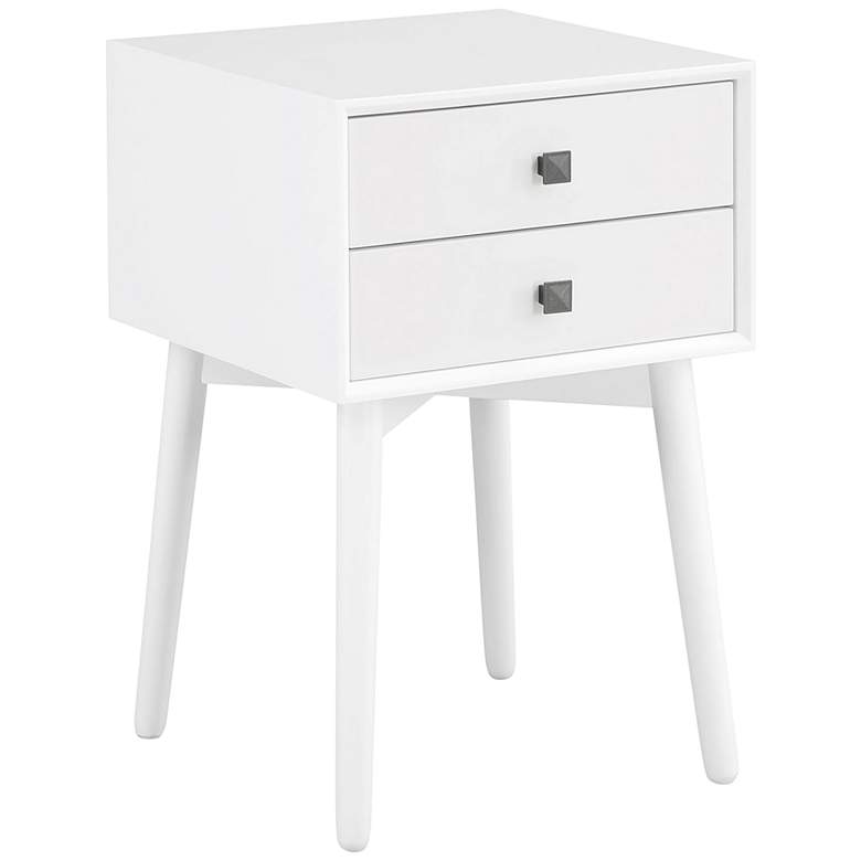 Image 2 Alto 15 3/4" Wide White Wood 2-Drawer Side Table