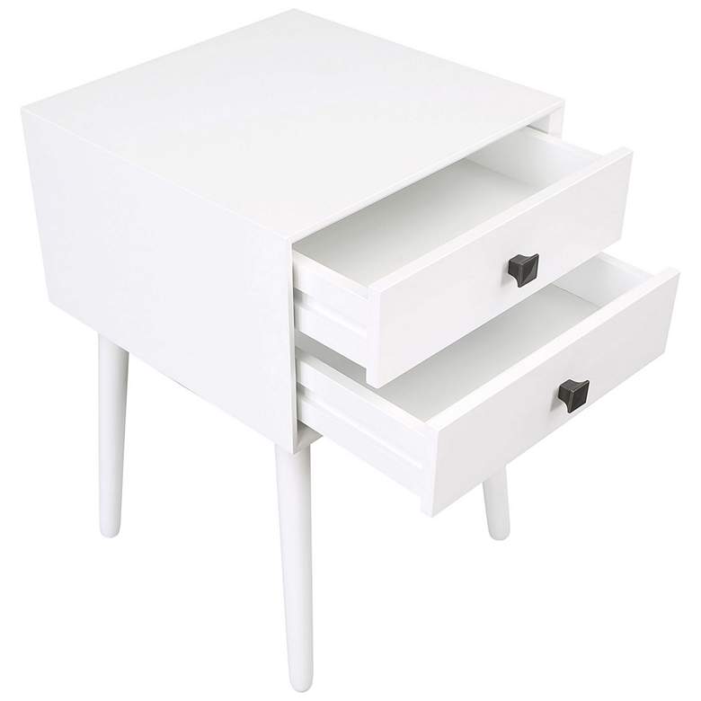 Image 5 Alto 15 3/4" Wide White Wood 2-Drawer Side Table more views