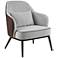 Alto 28 1/2" Wide Modern Gray Fabric Brown Faux Leather Arm Chair