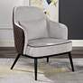 1_Alto 28 1/2" Wide Modern Gray Fabric Brown Faux Leather Arm Chair