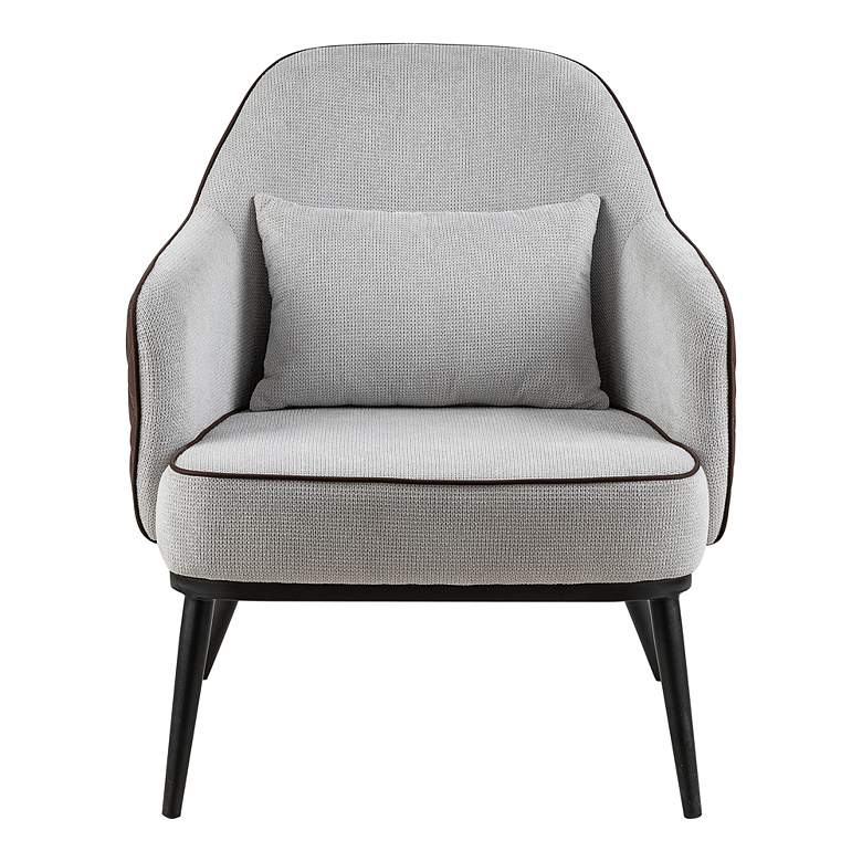 Image 3 Alto 28 1/2" Wide Modern Gray Fabric Brown Faux Leather Arm Chair more views